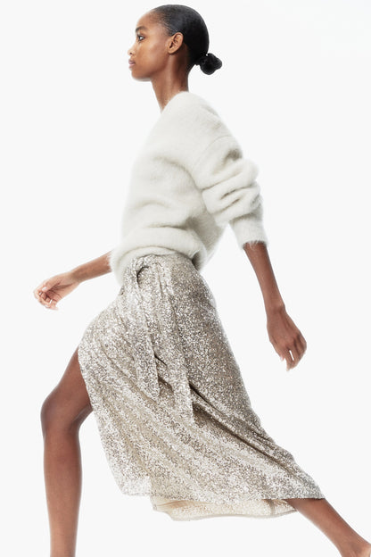 Sequined wrap skirt