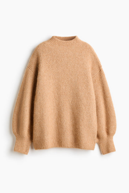Rib-knit turtleneck jumper