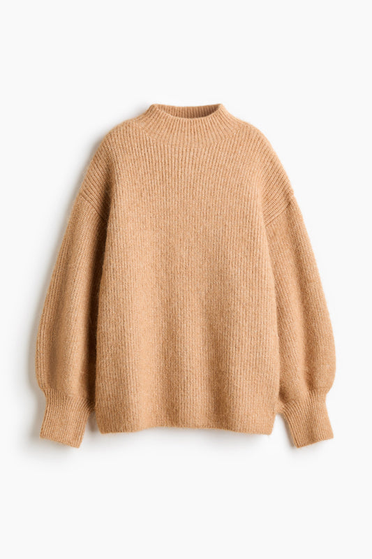 Rib-knit turtleneck jumper