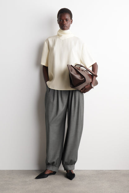 Draped Scarf-Detail Top