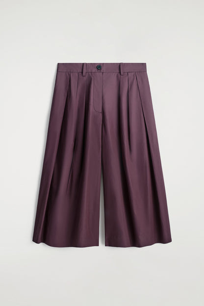 Pleated Cotton Culottes