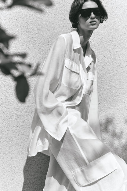 Women's White Cargo pull-on trousers