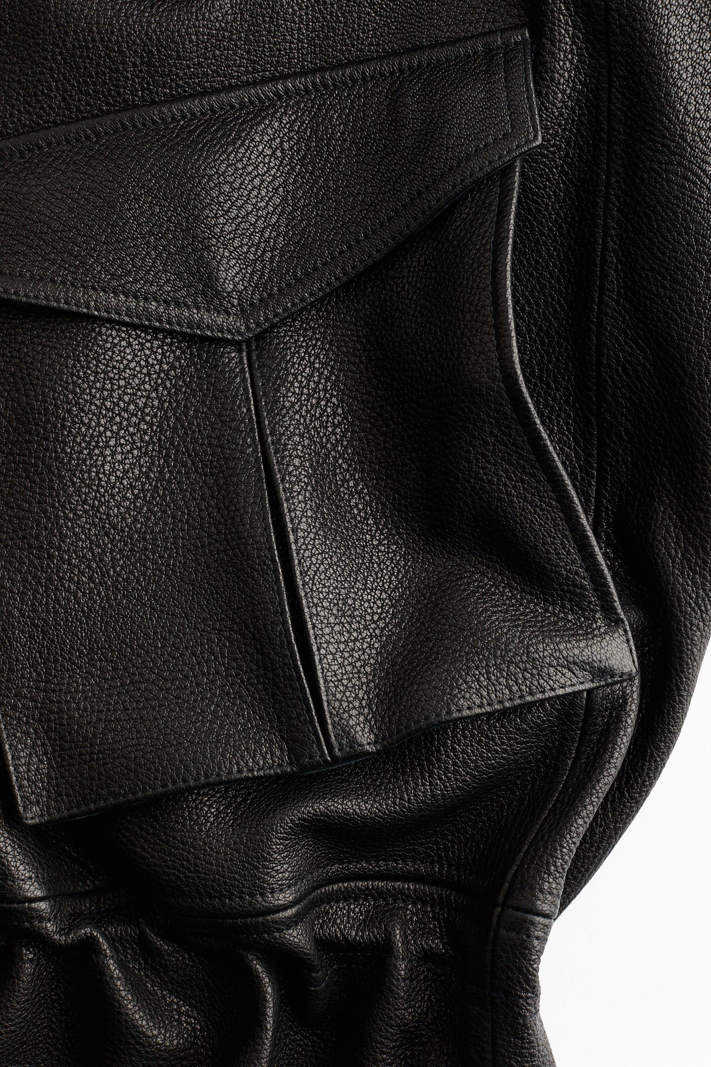 Peplum leather jacket