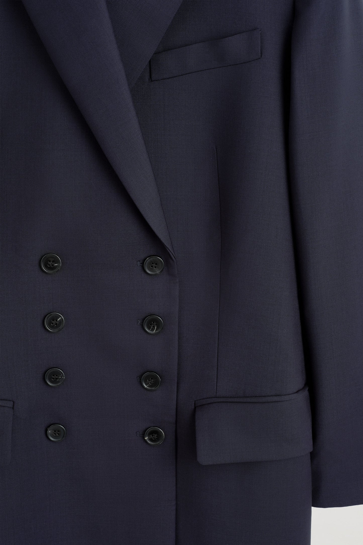 Wool Double-Breasted Longline Blazer