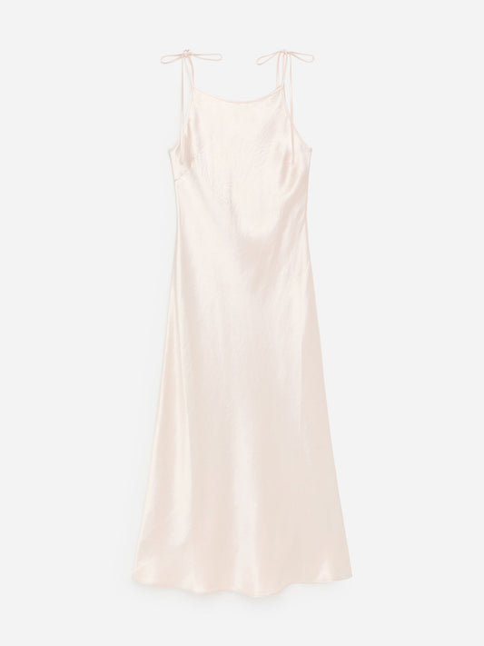 Crushed Satin Slip Dress