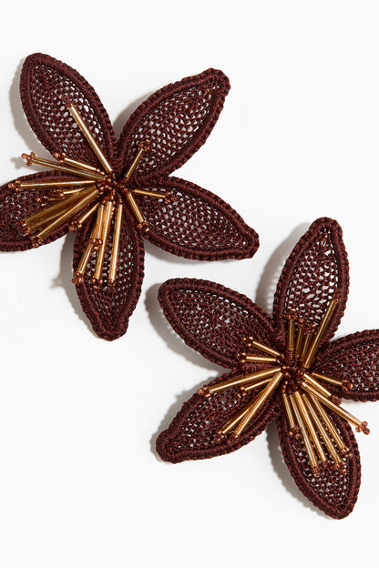Large flower-shaped earrings