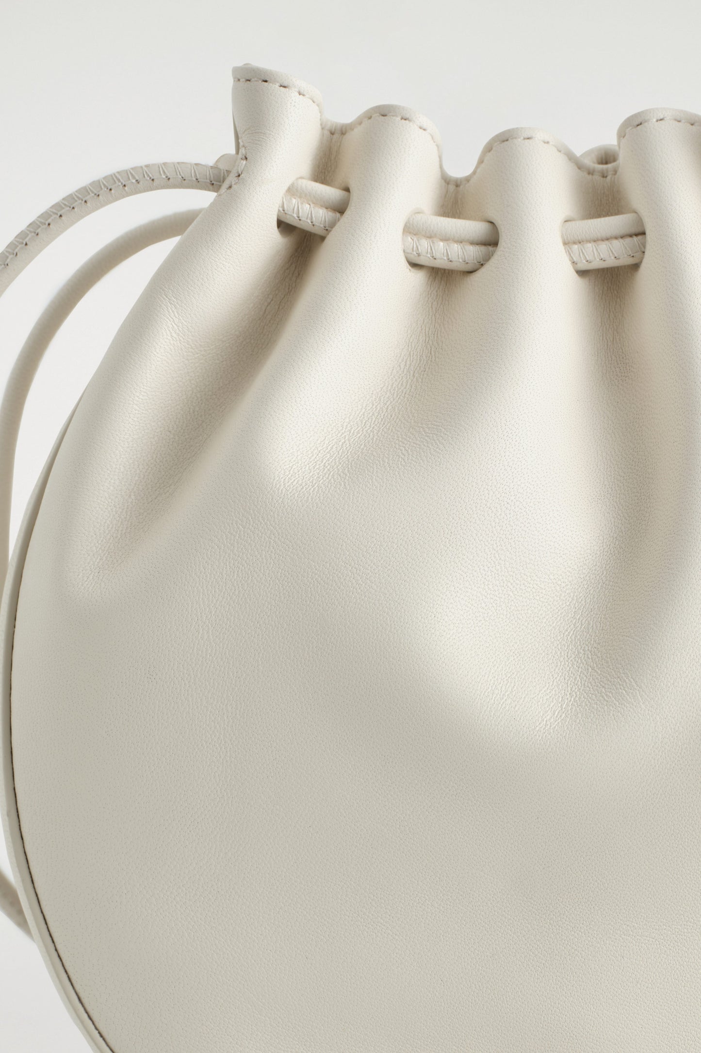 Gathered Crossbody Leather Bag