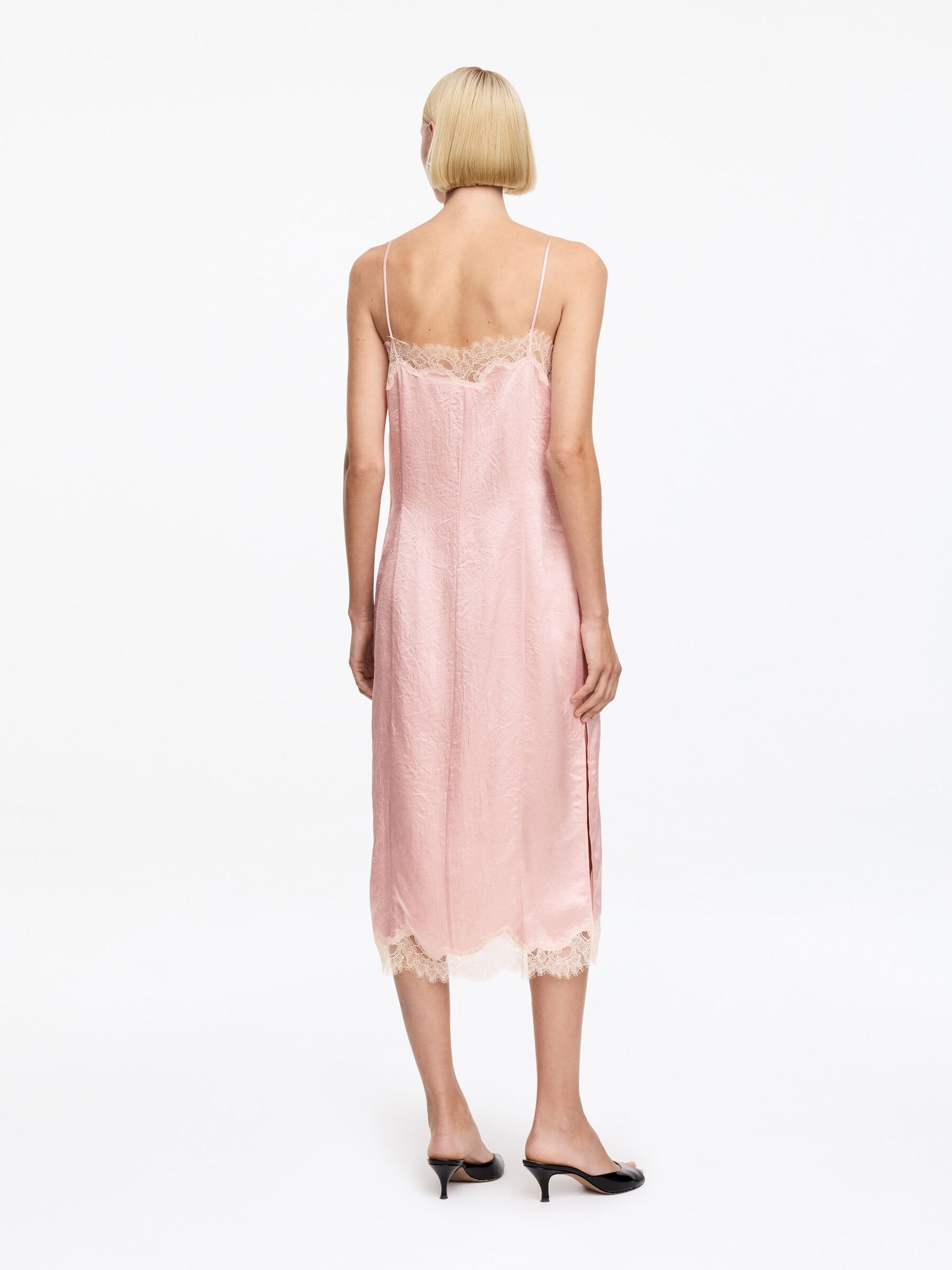 Lace-Trimmed Slip Dress