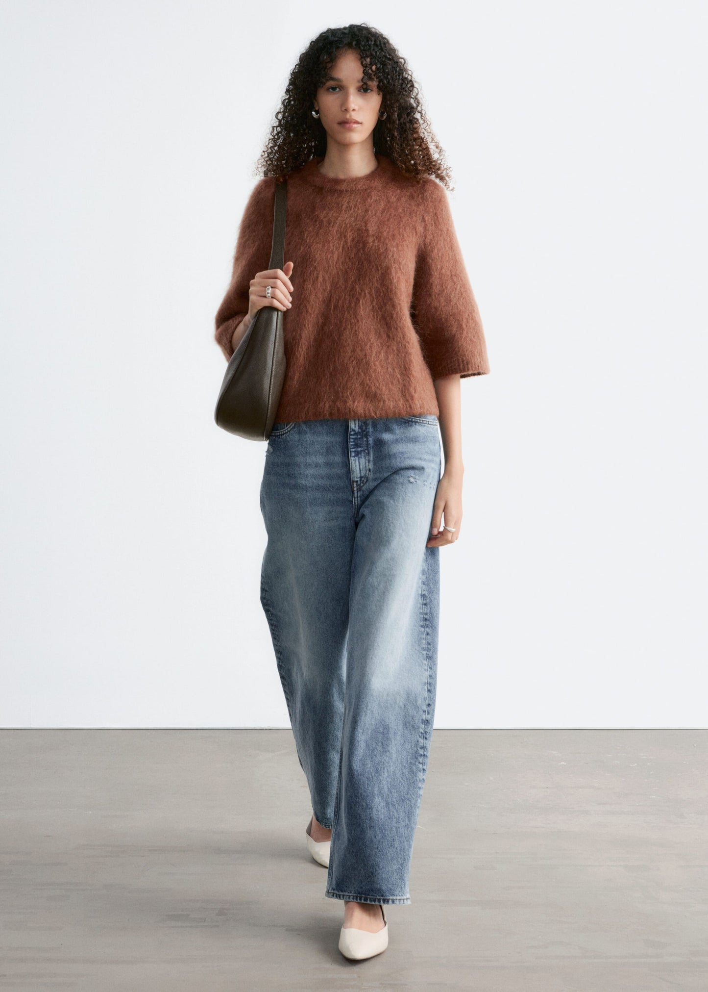 Mohair-Blend Knitted T-shirt