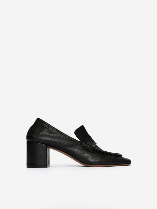 Heeled Leather Loafers