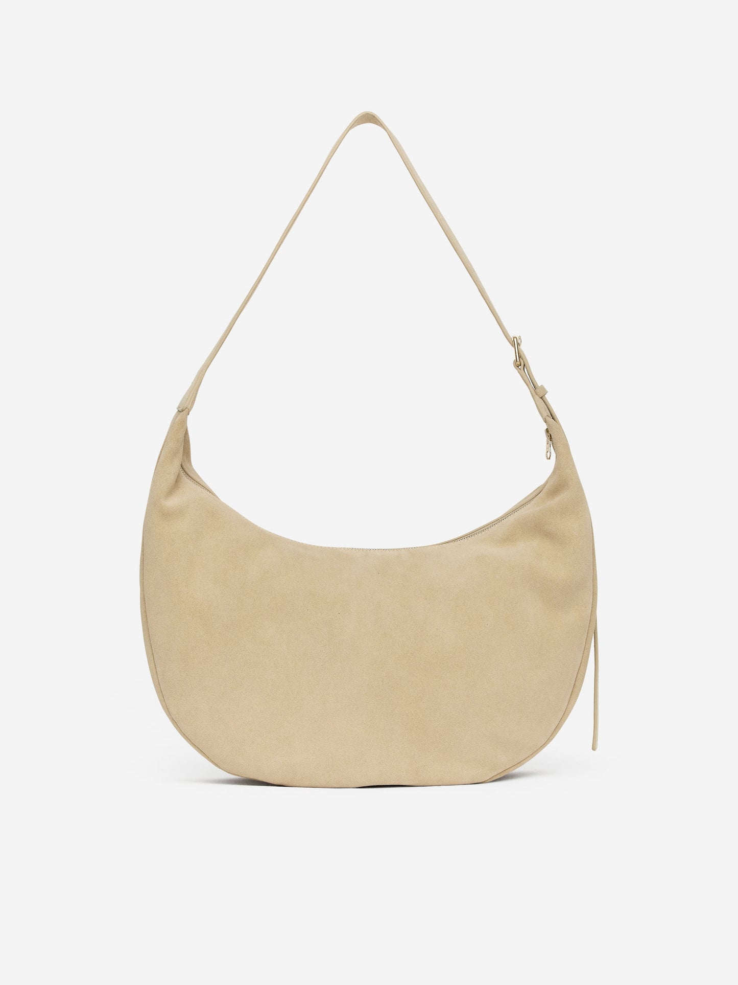 Curved Suede Bag