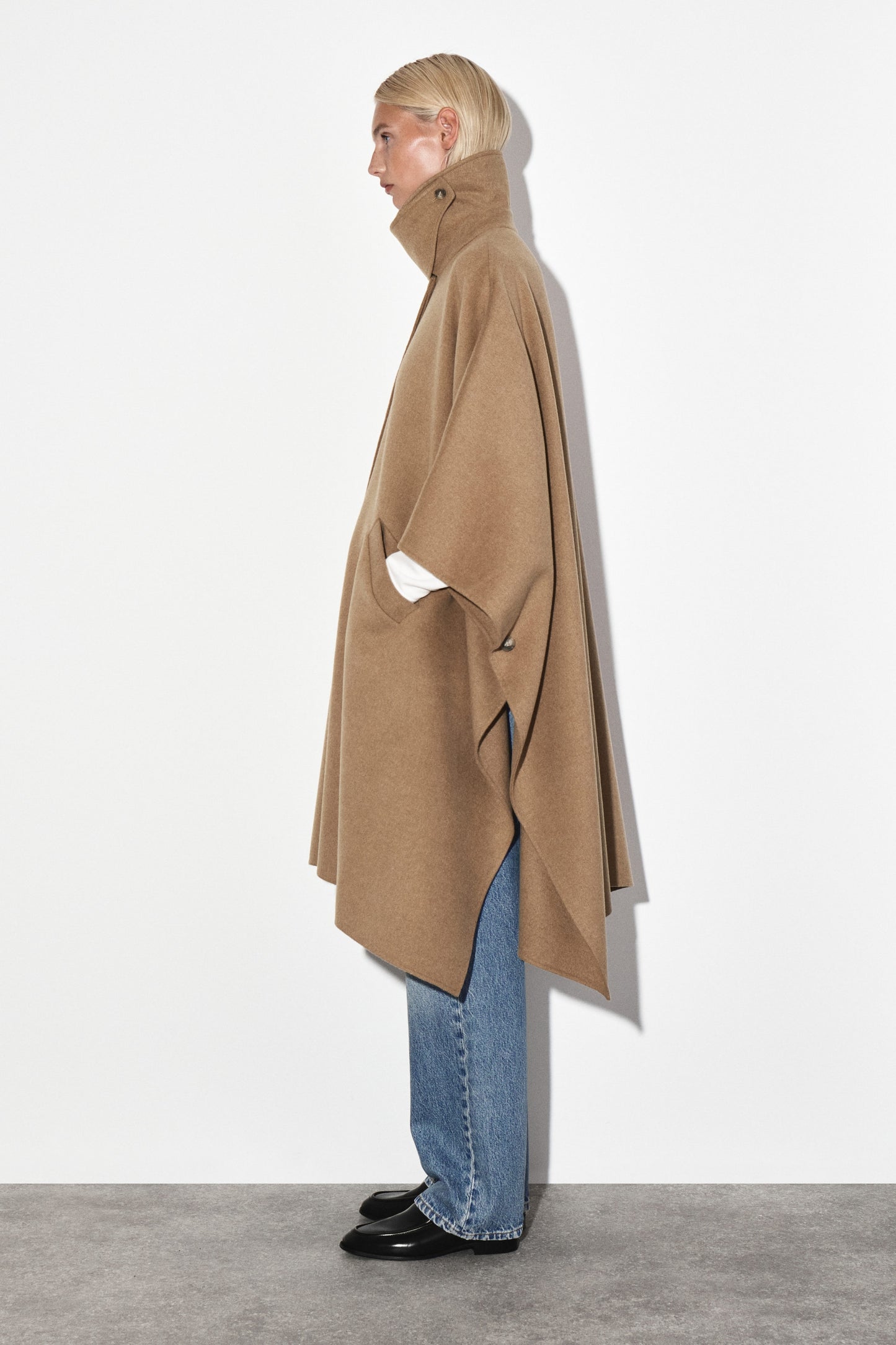 Longline Double-Faced Wool Cape