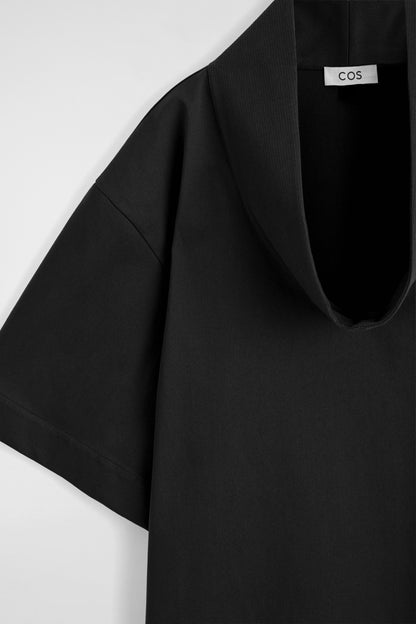 Funnel-Neck Cocoon Mini Dress