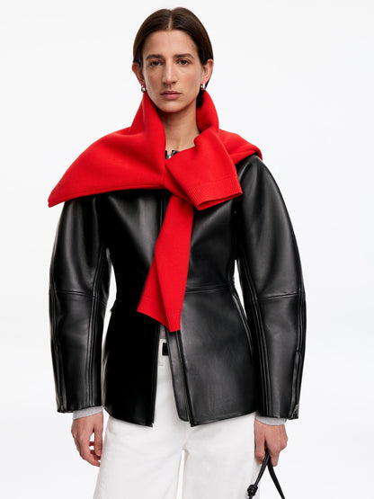 Sculptural Leather Jacket