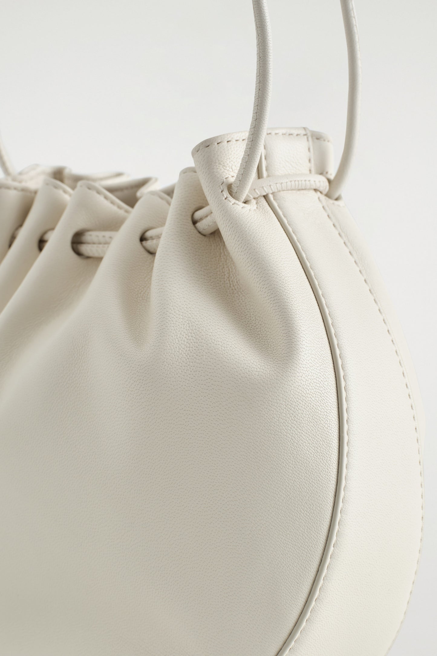 Gathered Crossbody Leather Bag