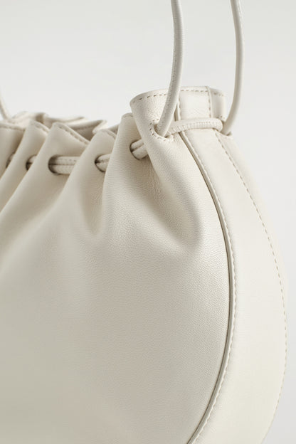 Gathered Crossbody Leather Bag