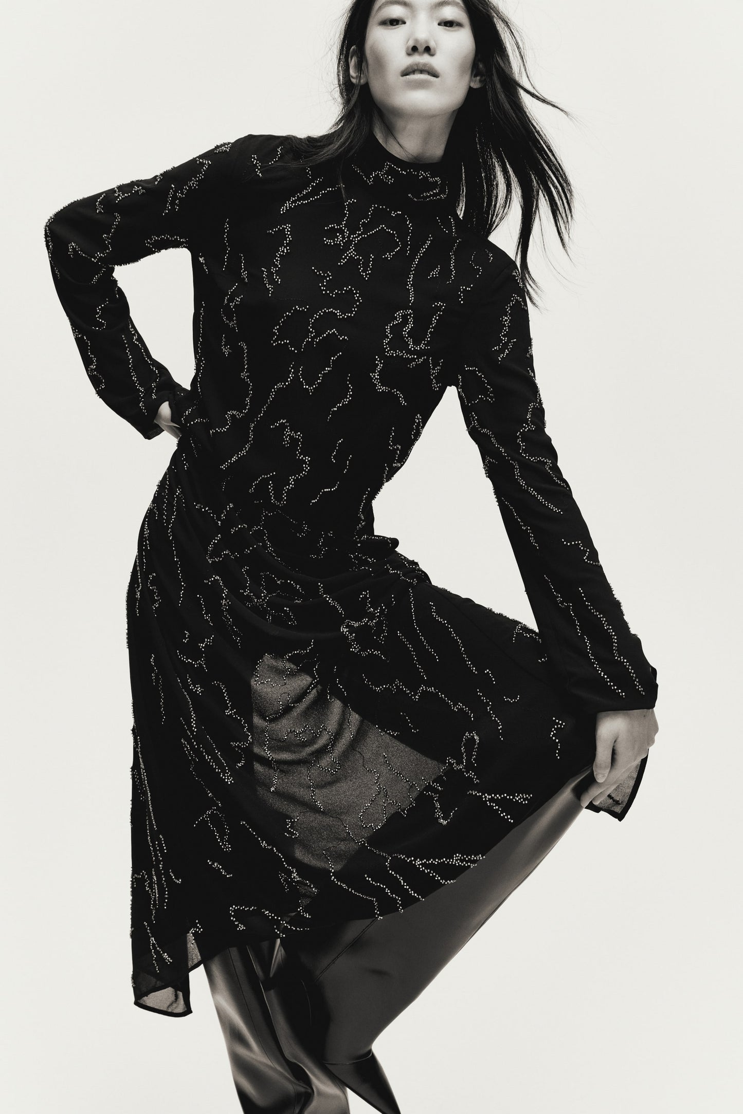 Bead-embellished maxi dress