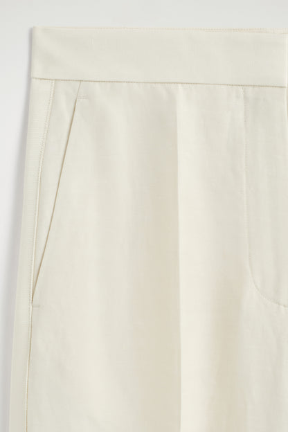 Tailored Linen-Blend Straight-Leg Trousers