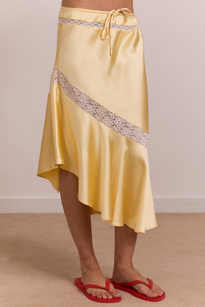 Delphia satin midi skirt