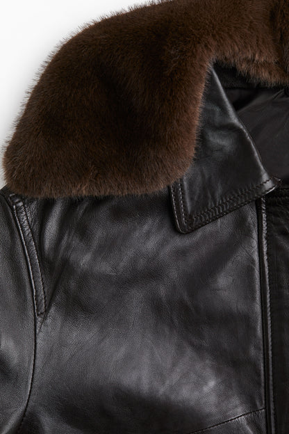 Oversized leather jacket