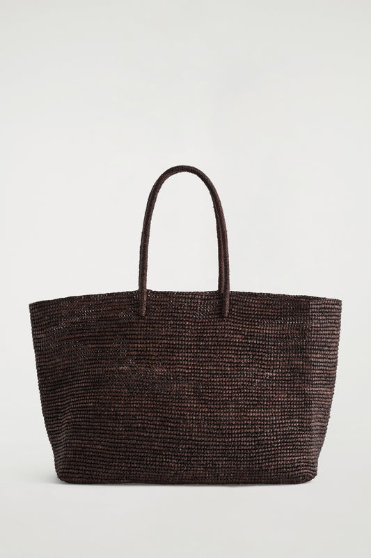 Oversized Hand-Woven Raffia Tote Bag