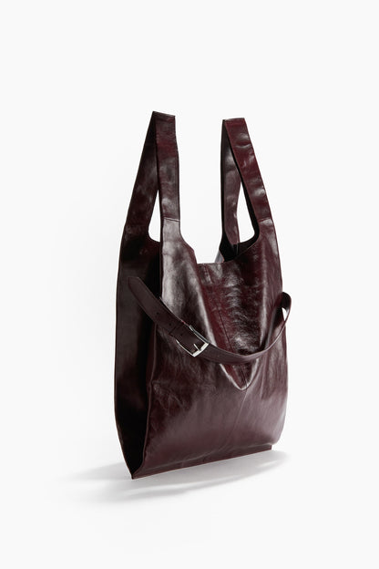 Large leather tote bag