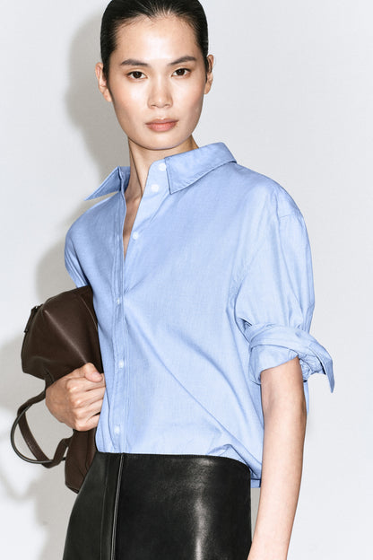 Folded-Cuff Cotton Shirt