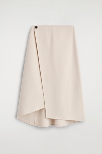 Double-Faced Wool Wrap Skirt