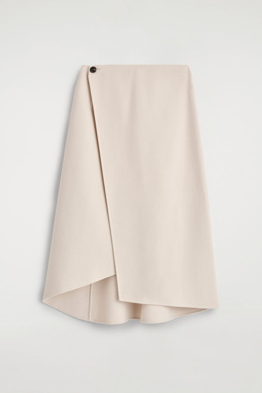 Double-Faced Wool Wrap Skirt