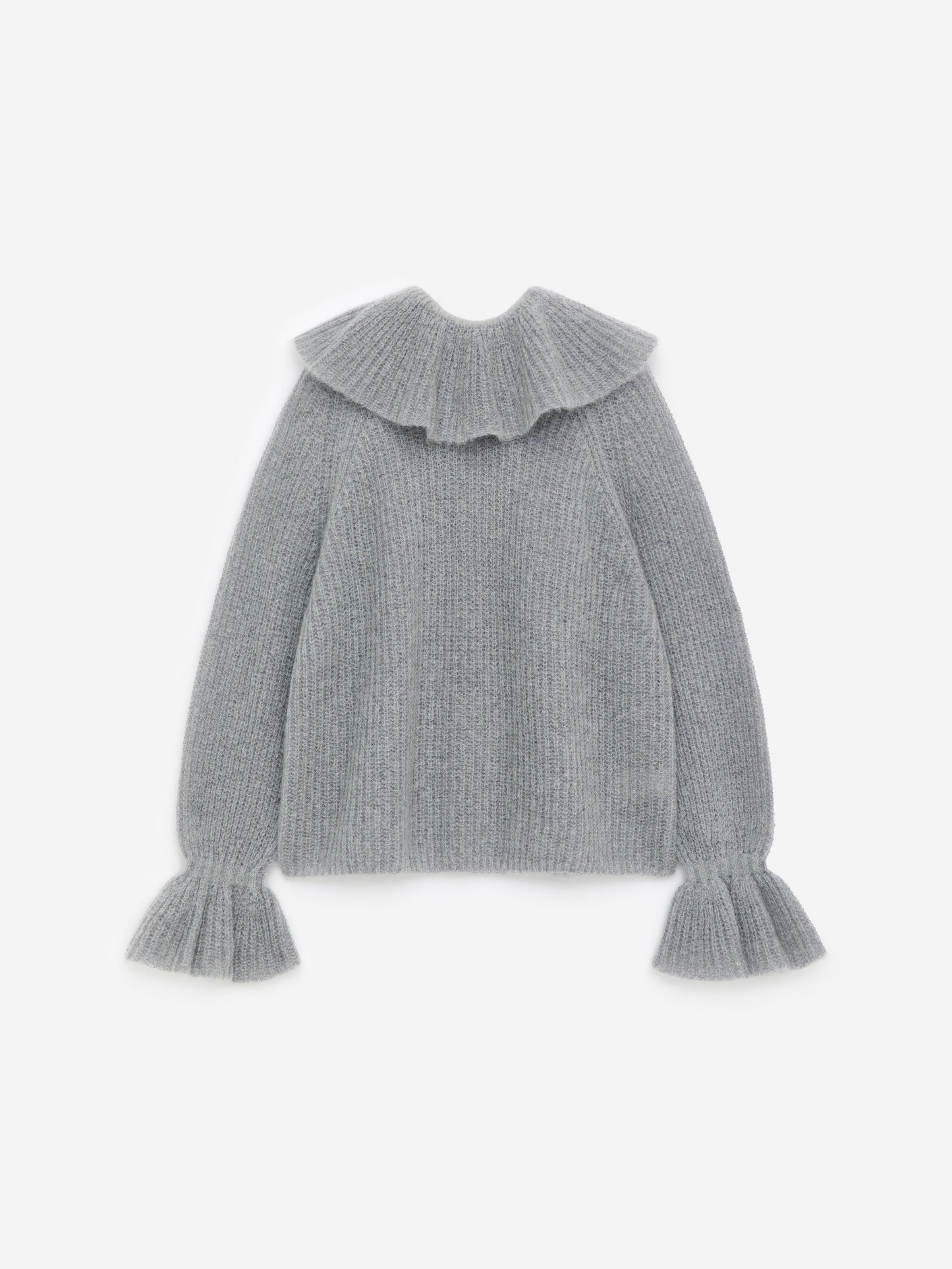 Mohair-Wool Blend Ruffle Jumper