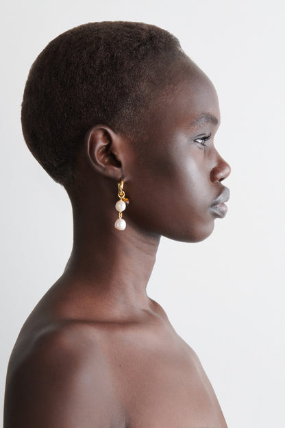 Twisted Hoop Charm Earrings