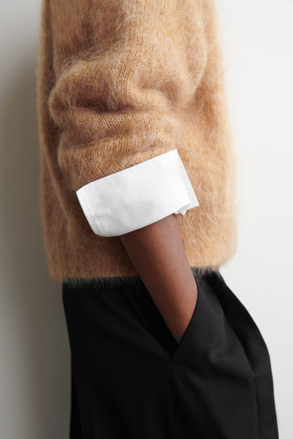 Mohair-Wool V-Neck Cardigan