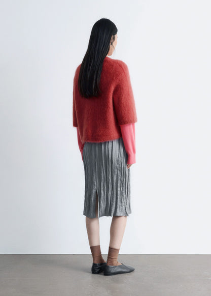 Knee-Length Crêpe Skirt