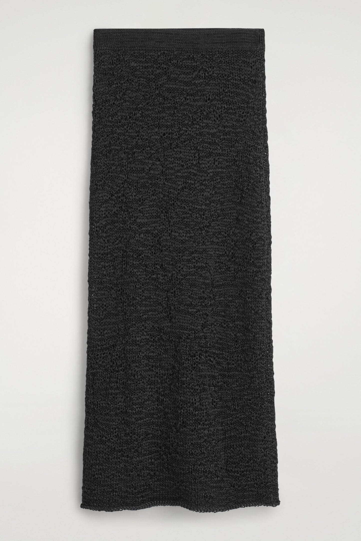 Textured Open-Knit Midi Skirt