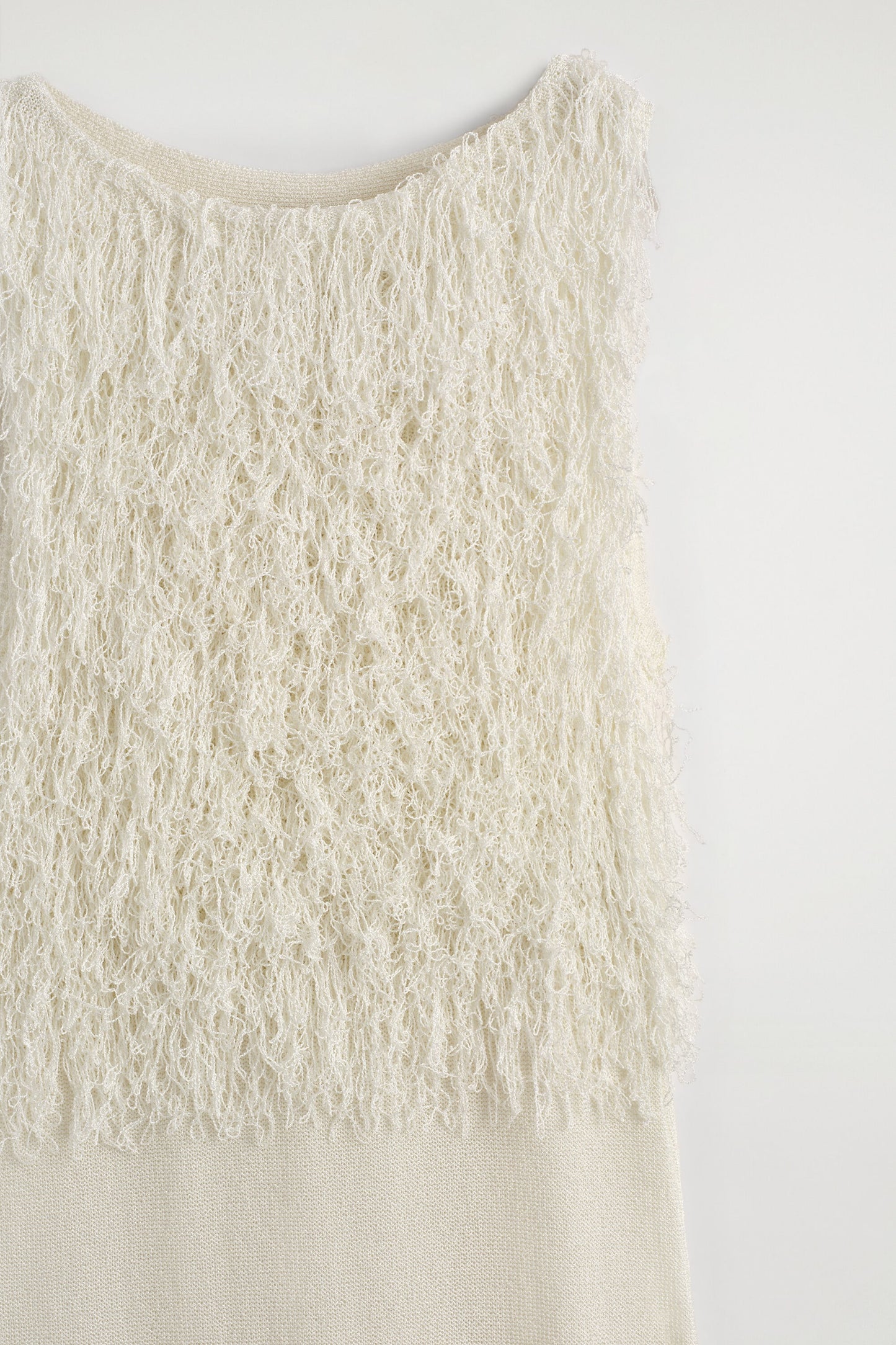 Fringed Knitted Column Dress