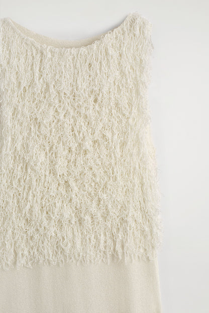 Fringed Knitted Column Dress