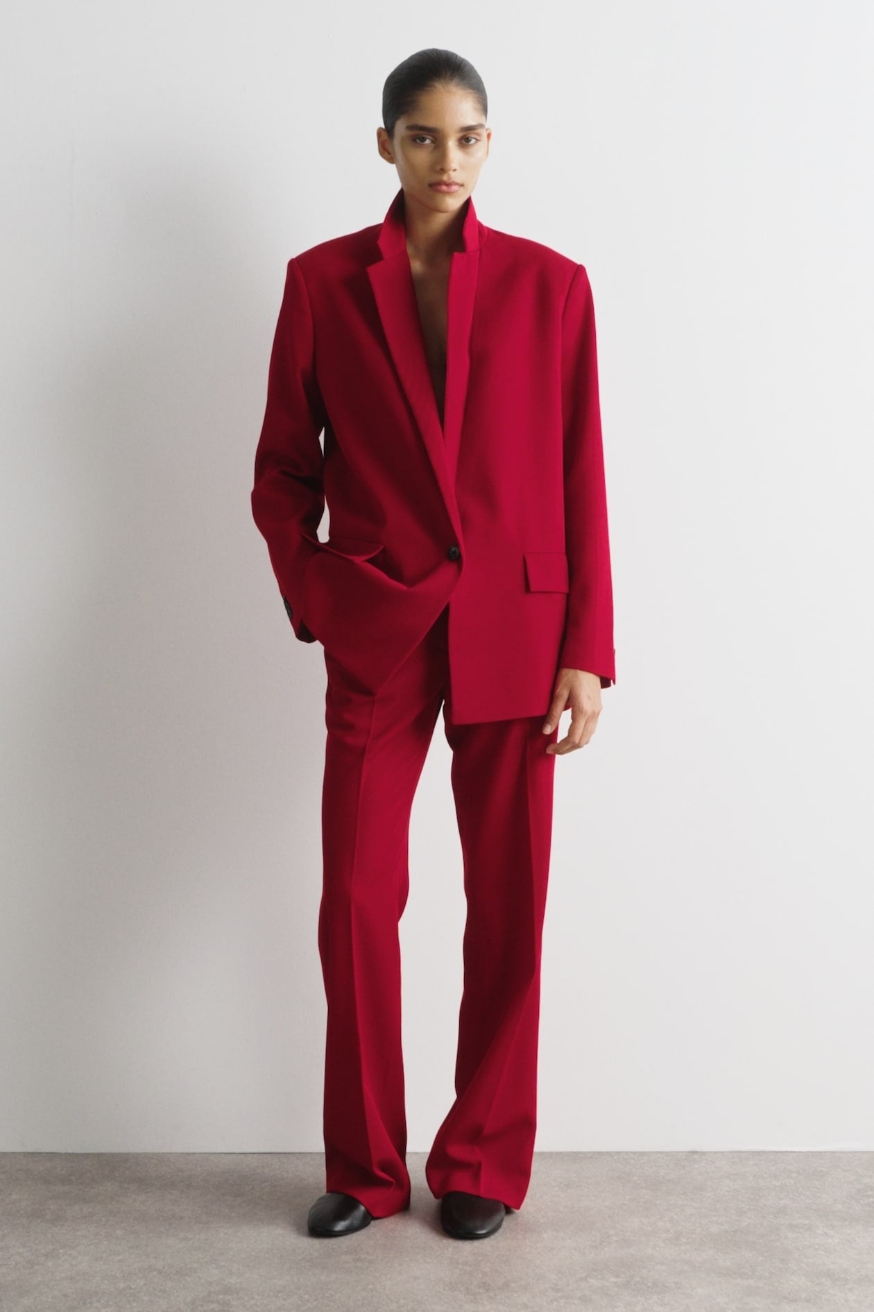 Wool-Blend Straight-Leg Trousers