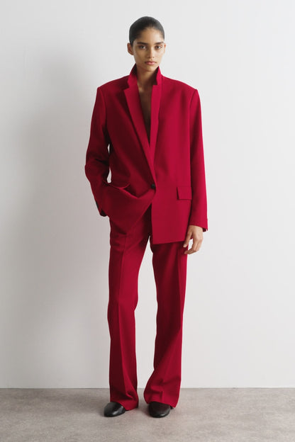 Wool-Blend Straight-Leg Trousers