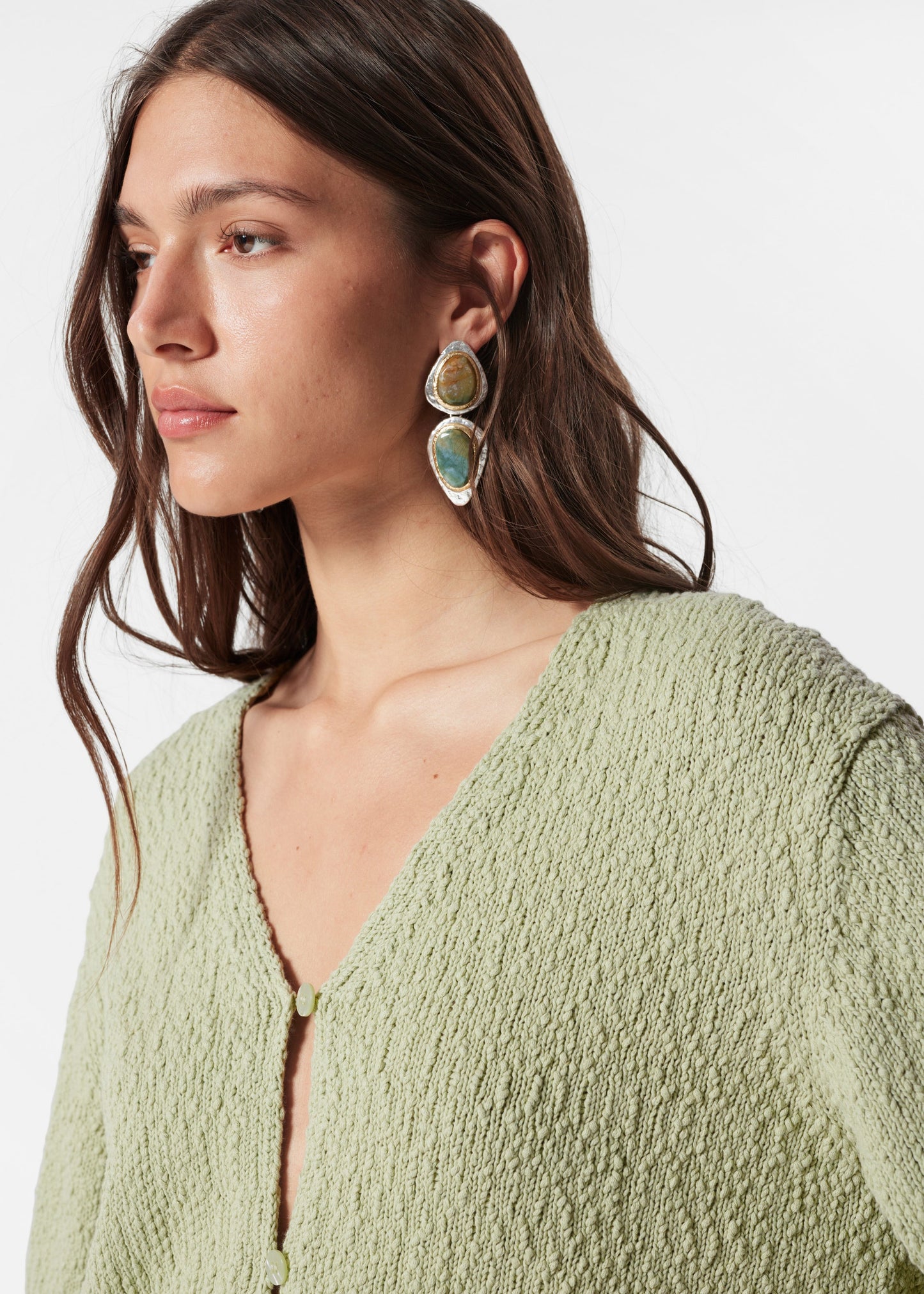 Knitted Short-Sleeve Cardigan