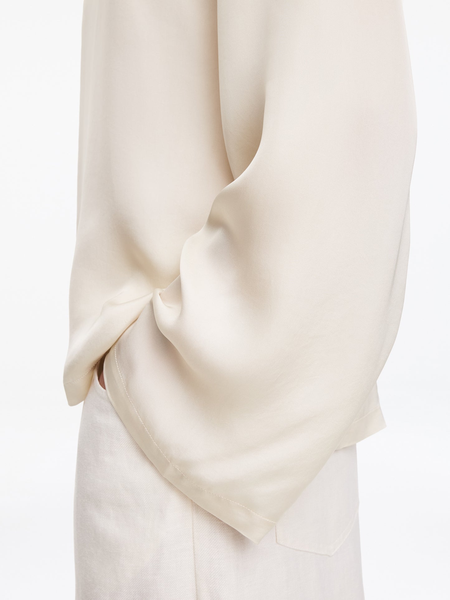 Long-Sleeve Satin Top