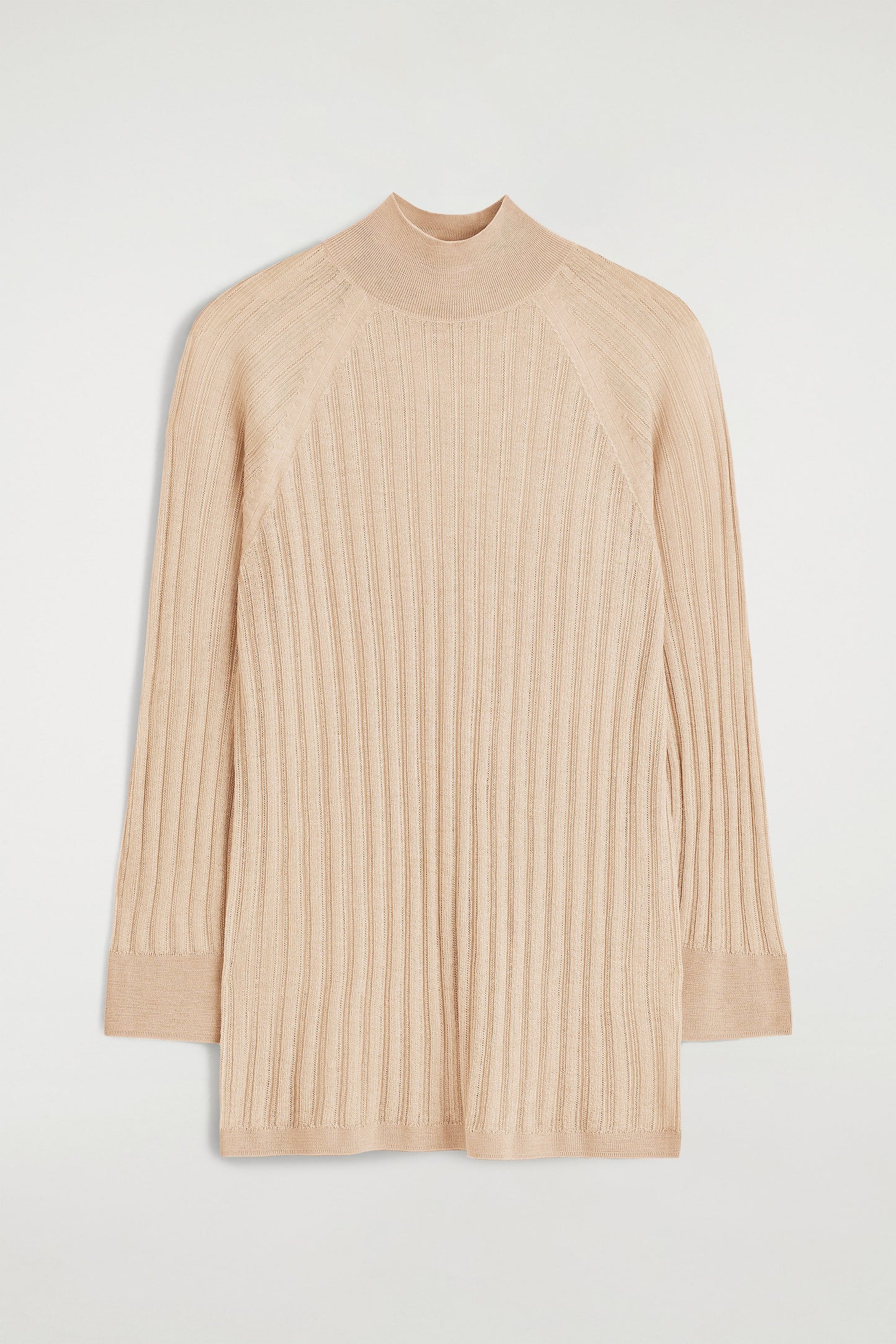 Sheer Ribbed-Knit Top