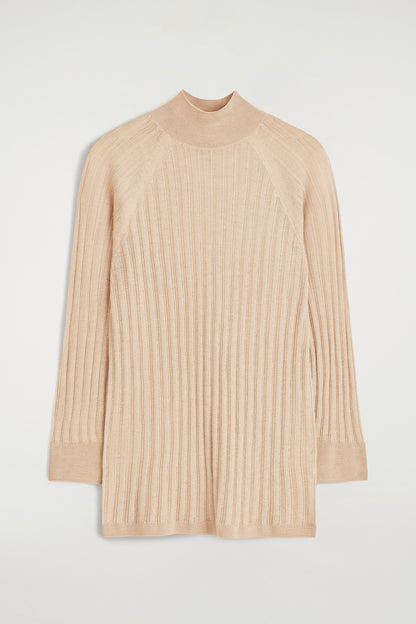 Sheer Ribbed-Knit Top
