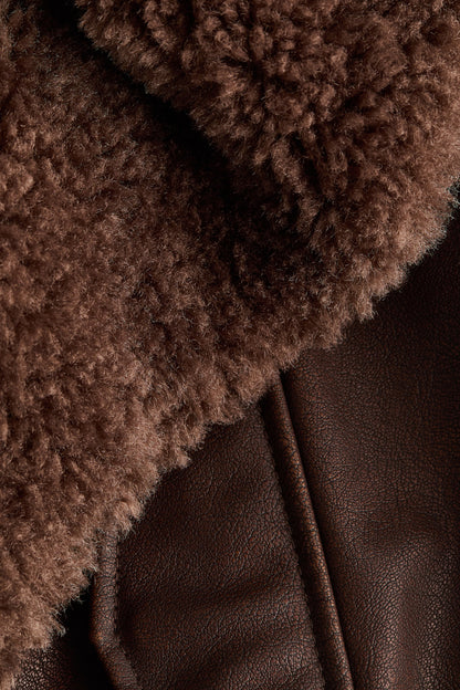 Teddy-collared biker jacket