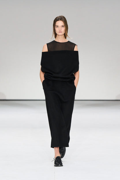 Off-The-Shoulder Wool-Silk Dress