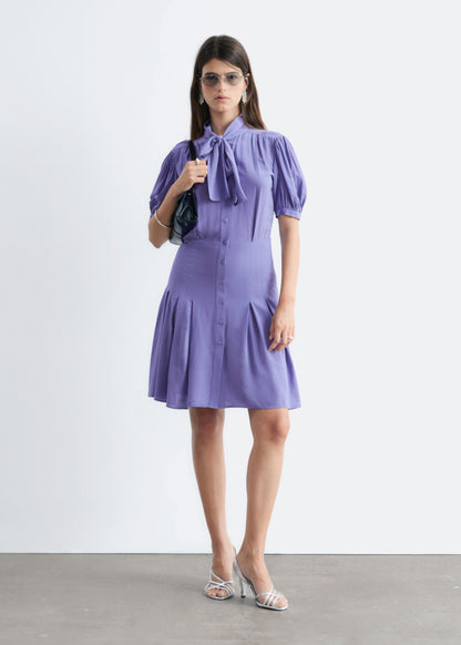 Bow-Neck Mini Dress