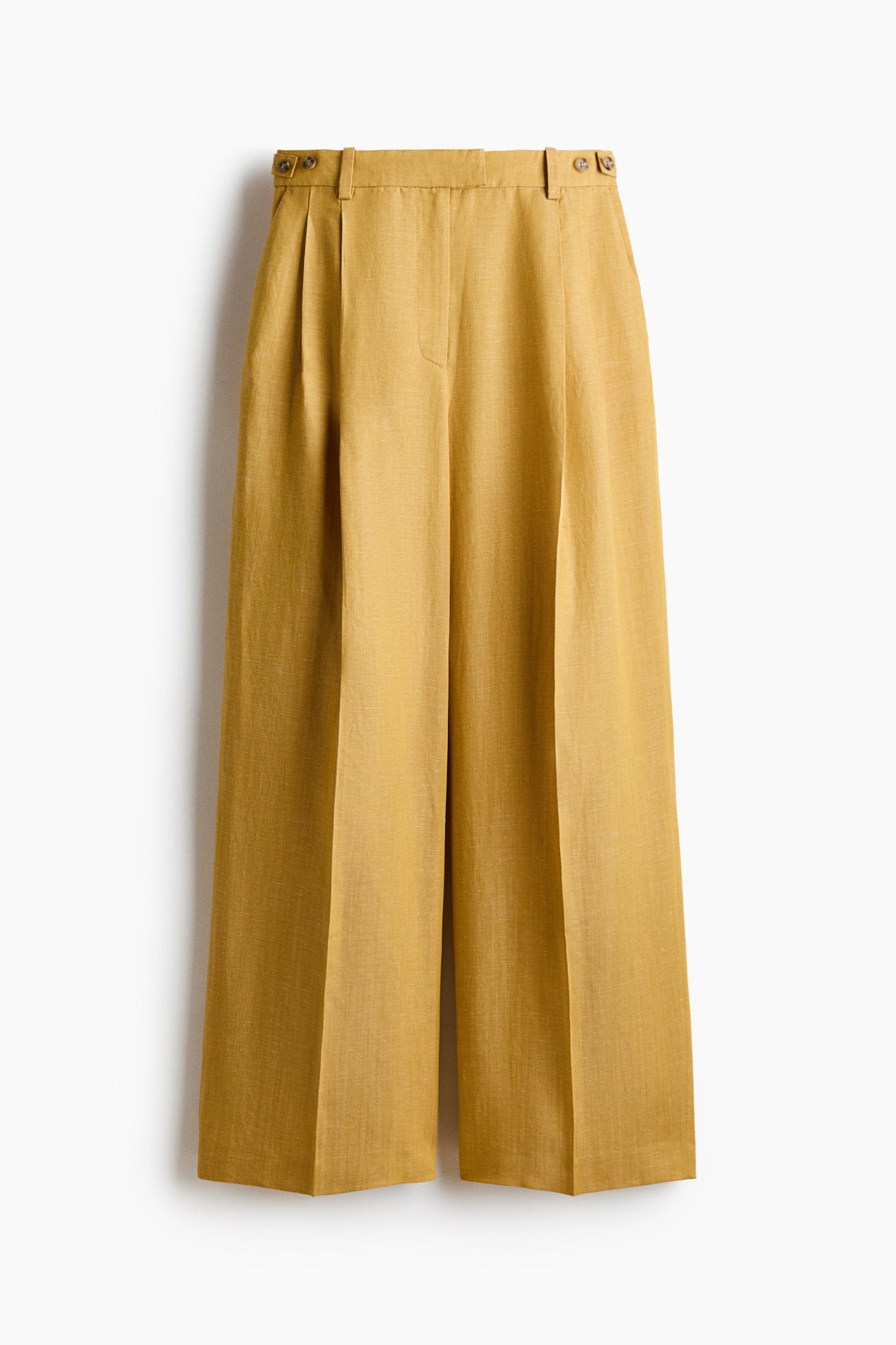 Linen-blend tailored trousers