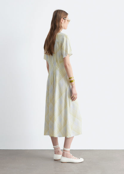 Pleated Waist Shirt Dress