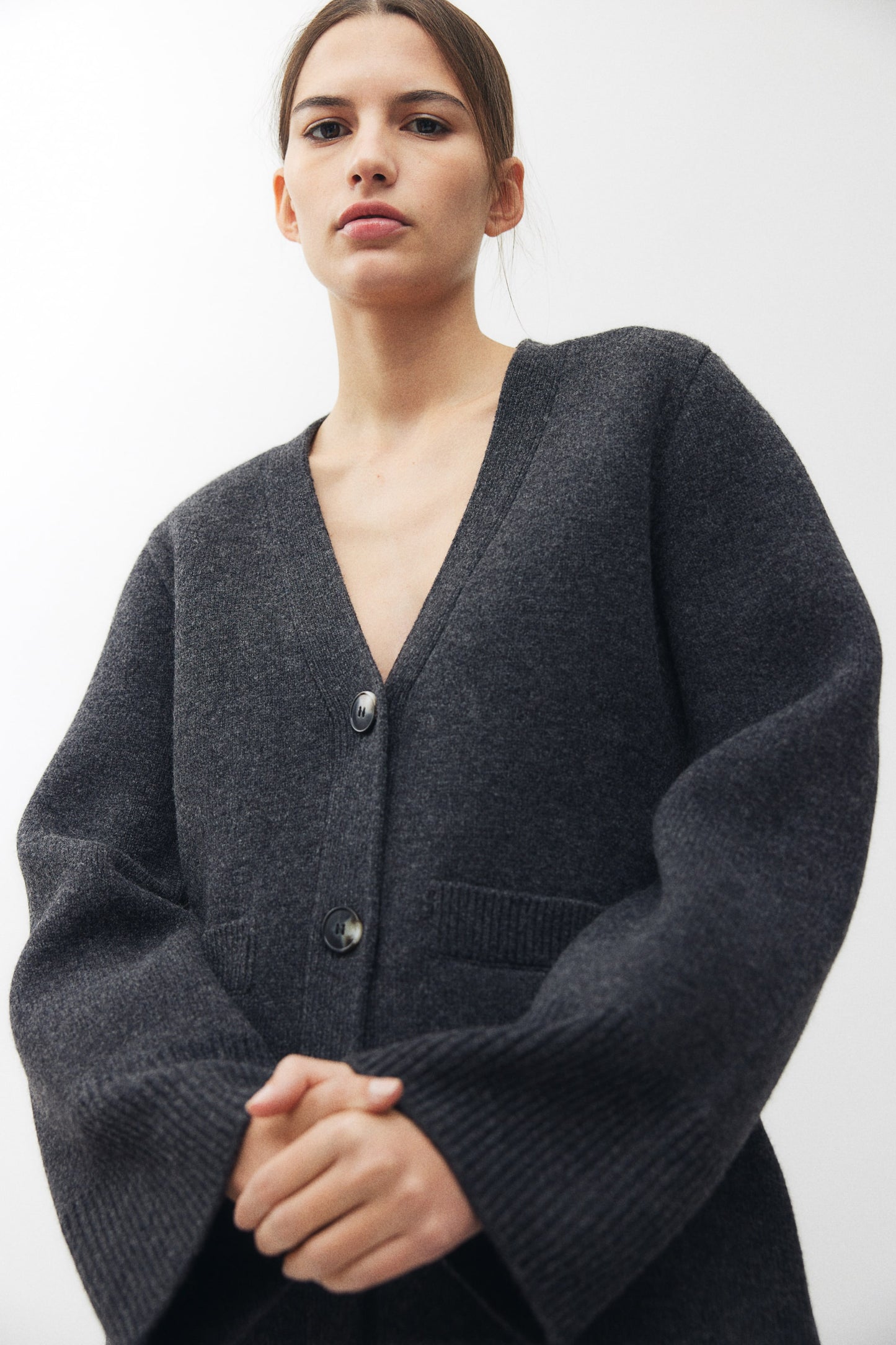 Knitted wool cardigan