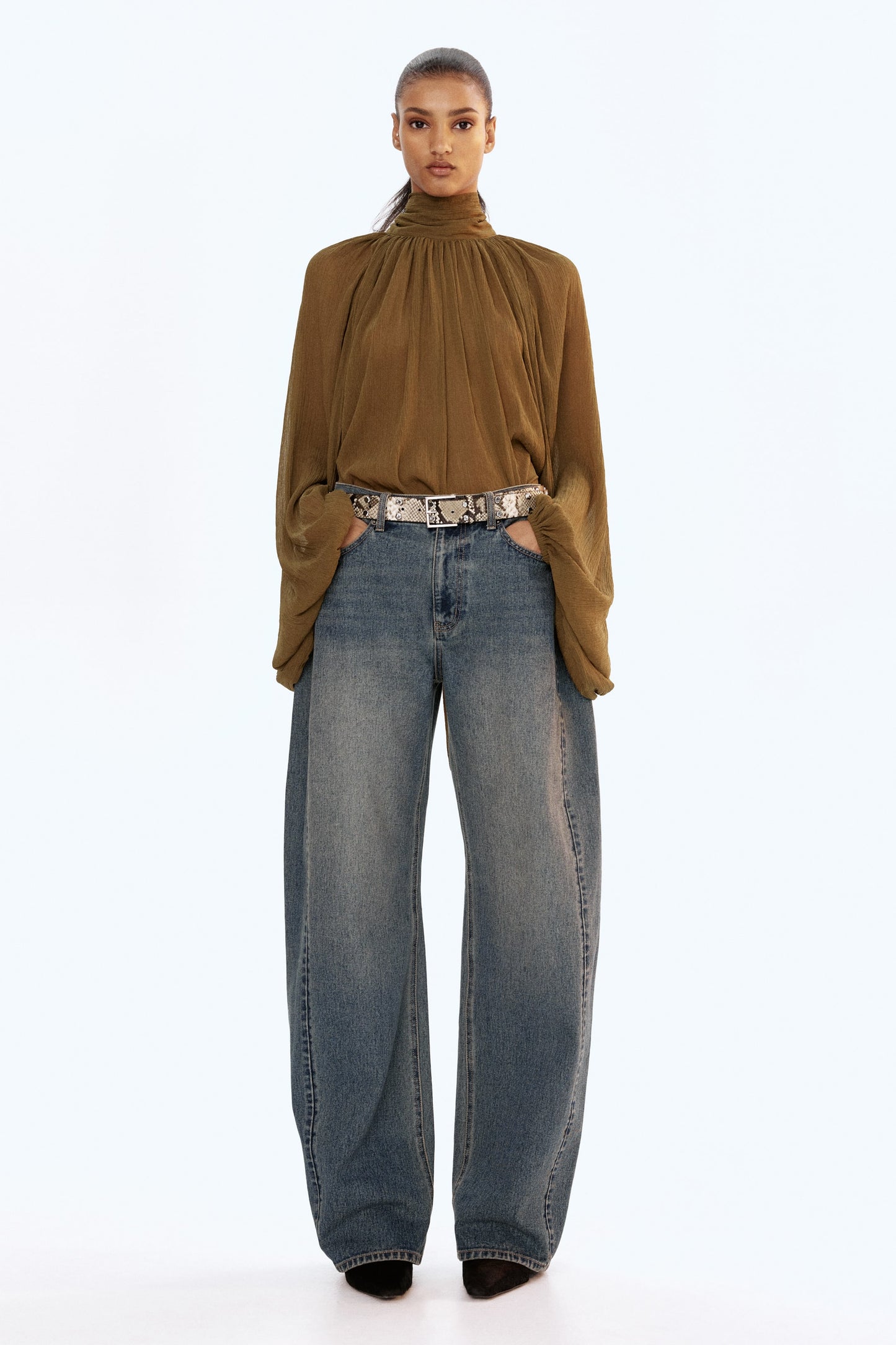 Tie-neck blouse