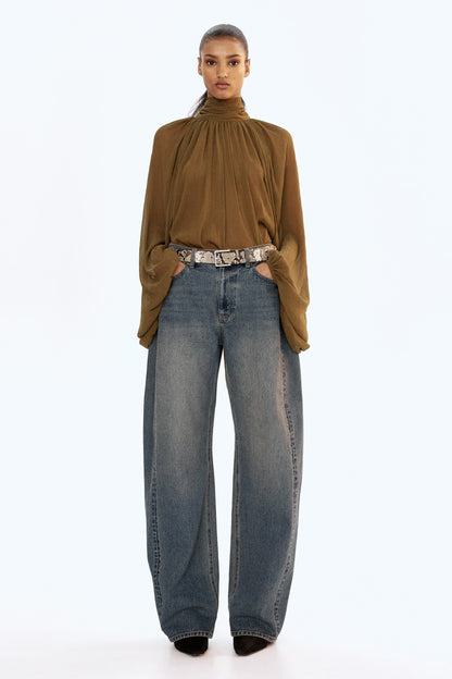 Tie-neck blouse